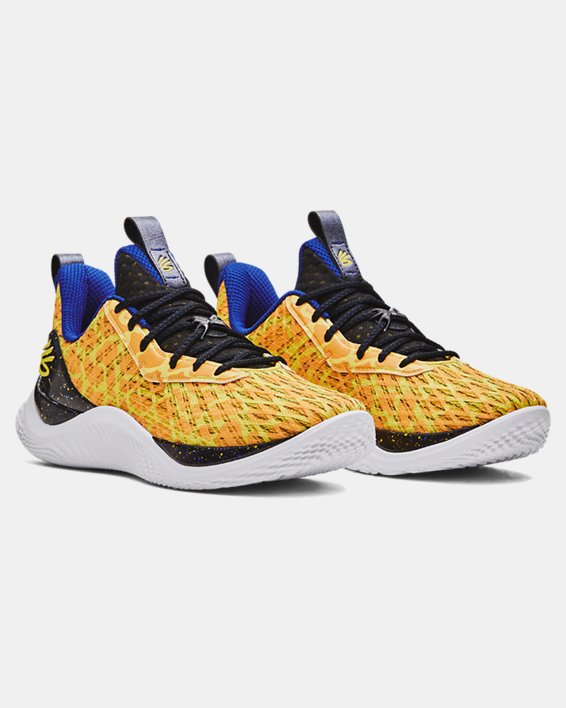 Unisex Curry Flow 10 'Double Bang' Basketball Shoes, Yellow, pdpMainDesktop image number 3
